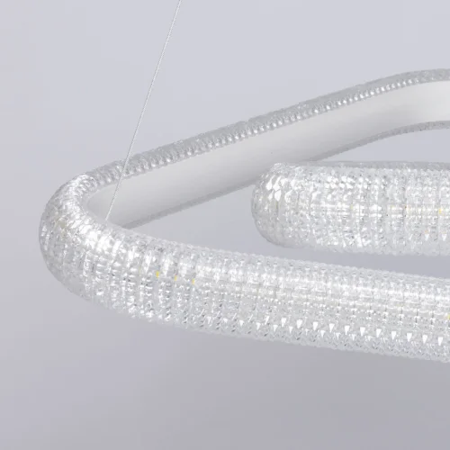 Люстра подвесная LED с пультом Оскар 510015501 DeMarkt белая на 1 лампа, основание белое в стиле современный хай-тек кольца с пультом фото 9
